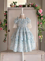 Monet Blue Floral Dress