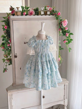 Monet Blue Floral Dress