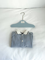 Soft Terry Polo Romper_Blue