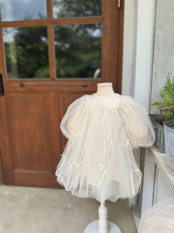 M Ribbon Dress _Cream