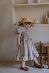 Noe Smocked Check Dress