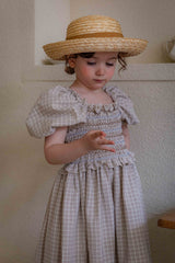 Noe Smocked Check Dress