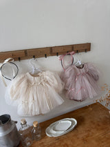 M Ribbon Dress Romper_ Cream
