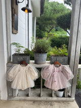 M Ribbon Dress Romper_ Cream