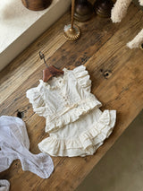 Romantic Blouse & Shorts Set _Cream