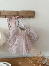 M Ribbon Dress Romper_ Pink
