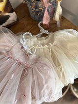 M Ribbon Dress Romper_ Cream