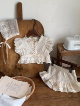 Romantic Blouse & Shorts Set _Cream