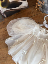 M Ribbon Dress Romper_ Cream