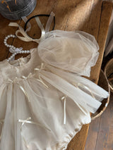 M Ribbon Dress Romper_ Cream