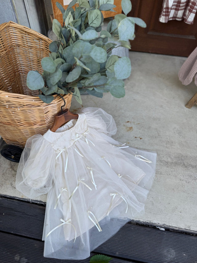 M Ribbon Dress _Cream
