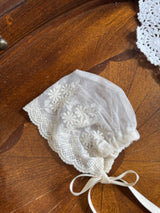 Karen Cream Lace Bonnet