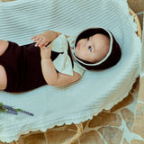 Ribbon Swimsuit & Bonnet Set_ Black