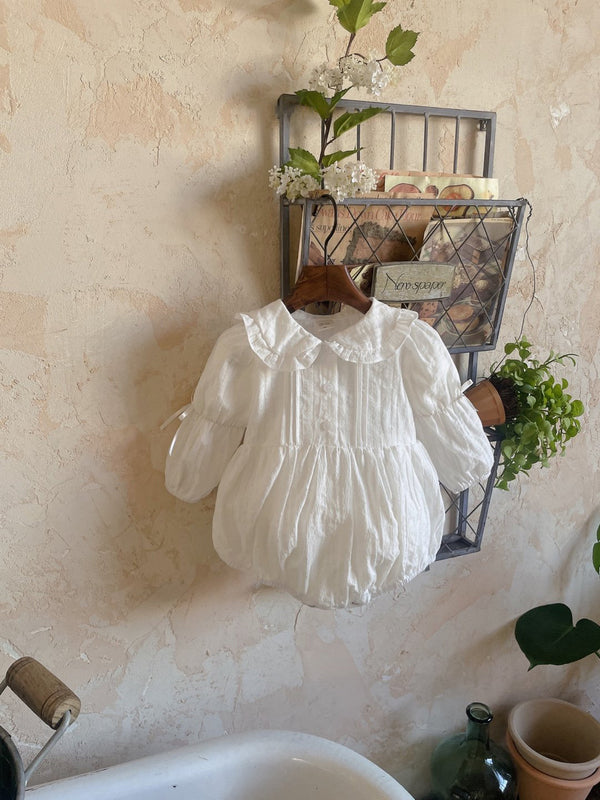 Frill Pintuck Baby Romper_Ivory