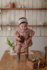Tua Embroidered Check Romper
