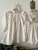 Ellie Cream Smock Dress