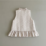 Frill Quilted Vest _ Cream