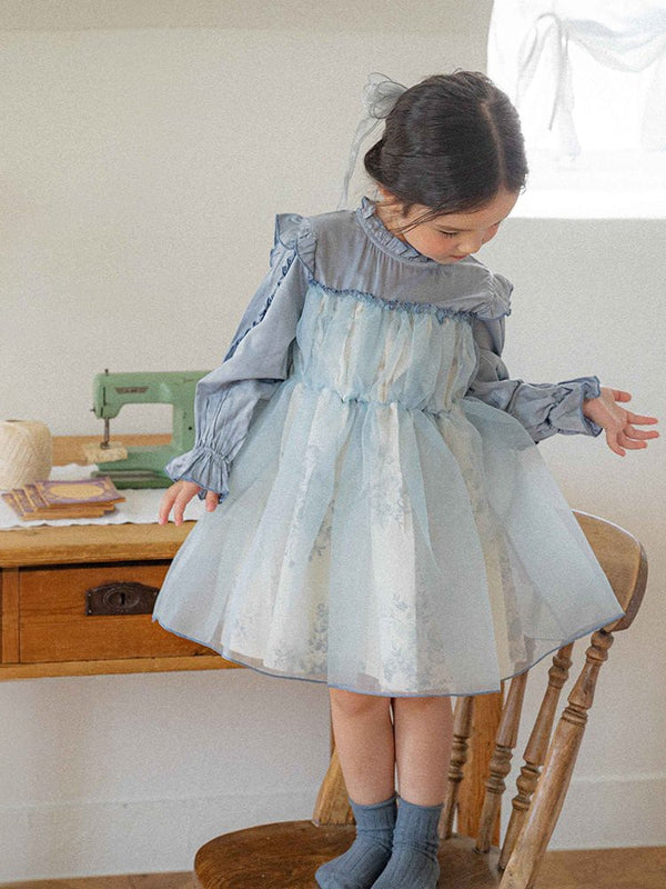 Marrie Floral Dress _Sky Blue