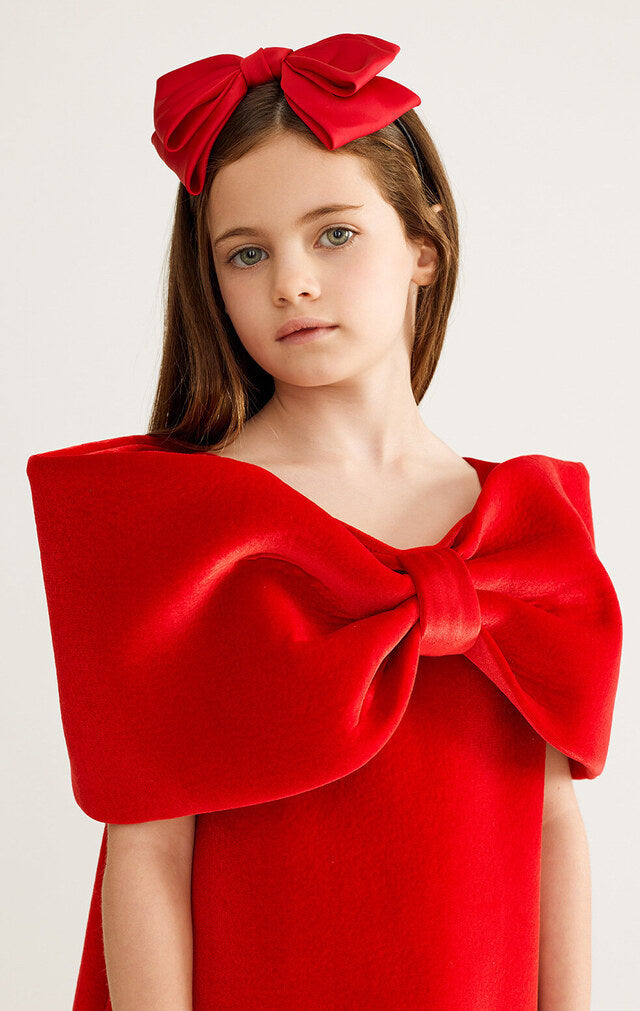 Ariel Bow Dress_Red