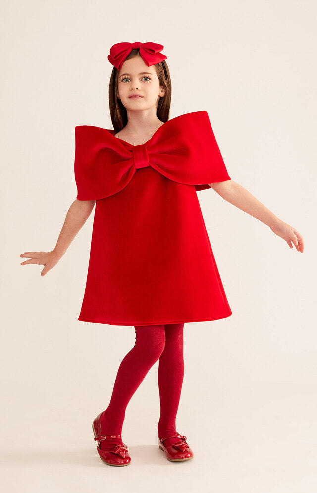 Ariel Bow Dress_Red