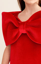 Ariel Bow Dress_Red