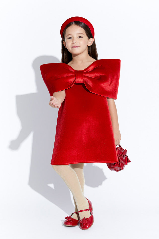 Ariel Bow Dress_Red