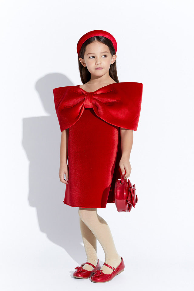 Ariel Bow Dress_Red