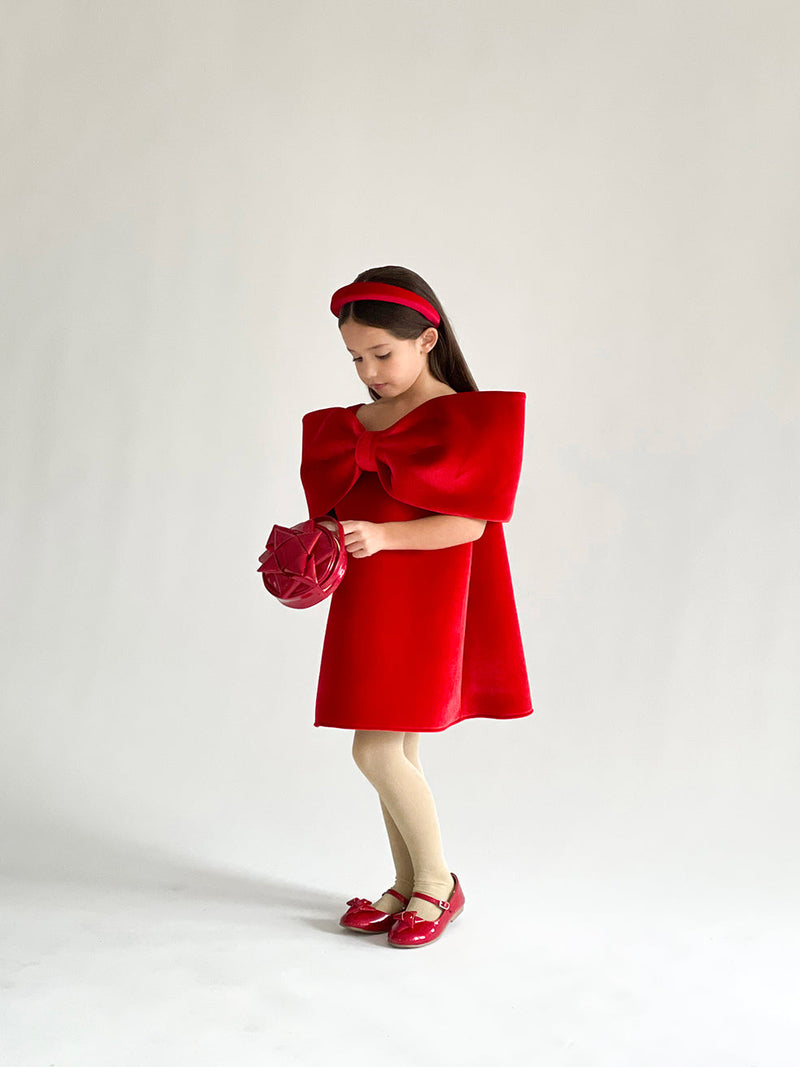 Ariel Bow Dress_Red