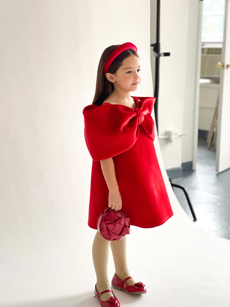 Ariel Bow Dress_Red