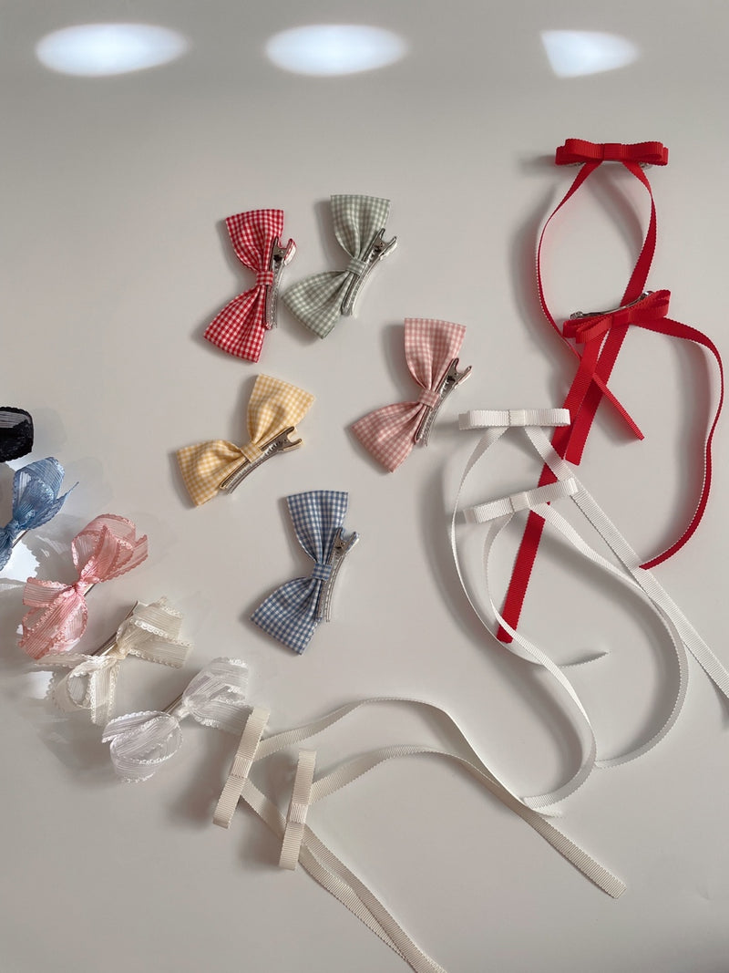 Mini Check Bow Clips