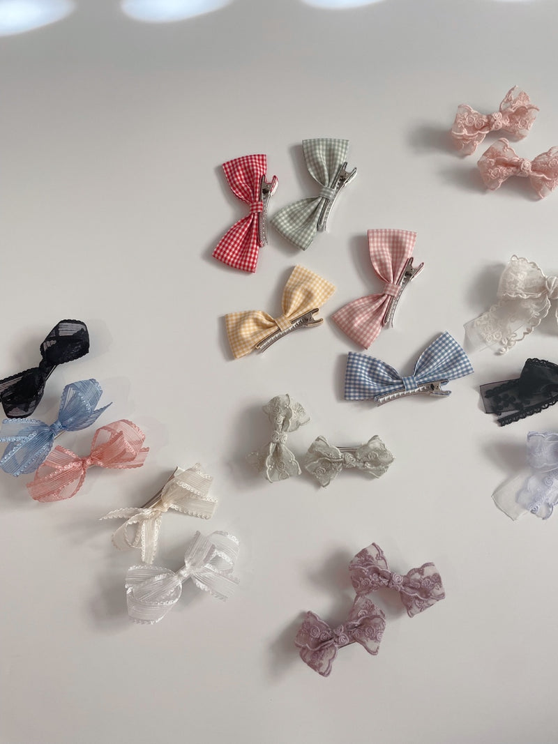Mini Check Bow Clips