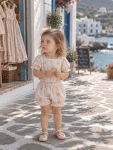 Lucette Floral Blouse & Bloomers Set