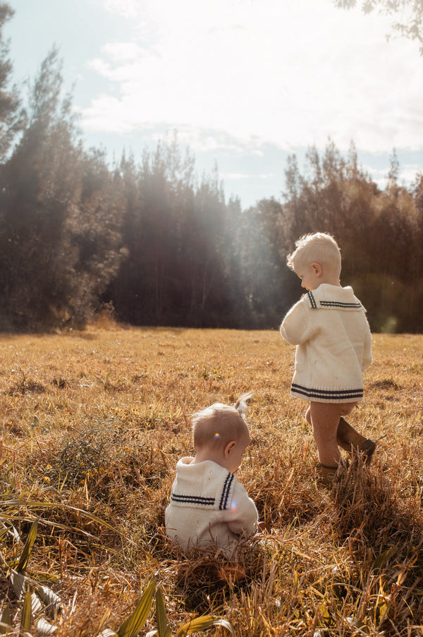 Knit Sailor Baby Suit