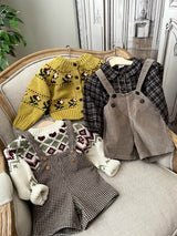 Windowpane Check Overall Shorts