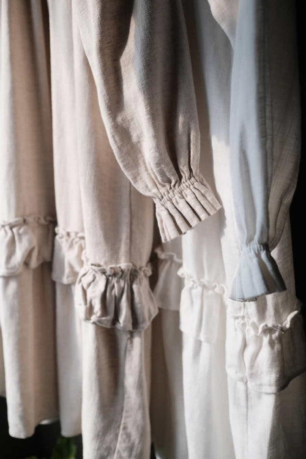 Florence Adult Linen Dress_Ivory
