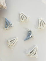 Mini Pearl Bow Clip Set