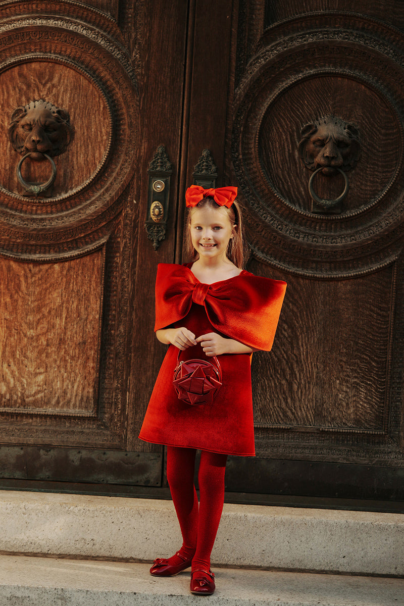 Ariel Bow Dress_Red
