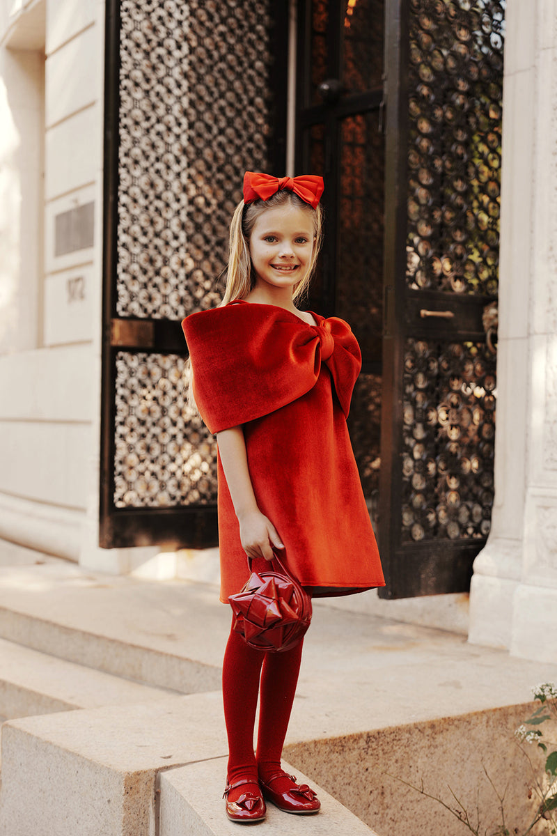 Ariel Bow Dress_Red