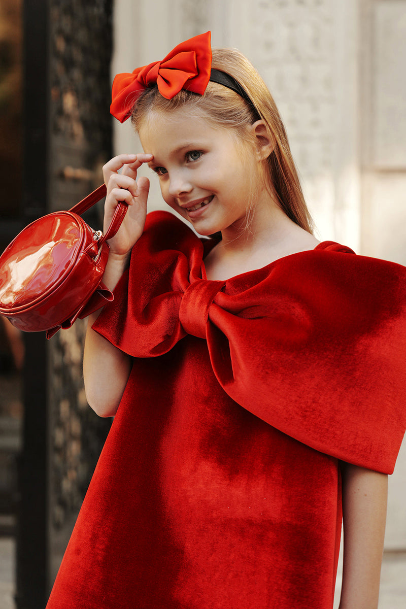 Ariel Bow Dress_Red