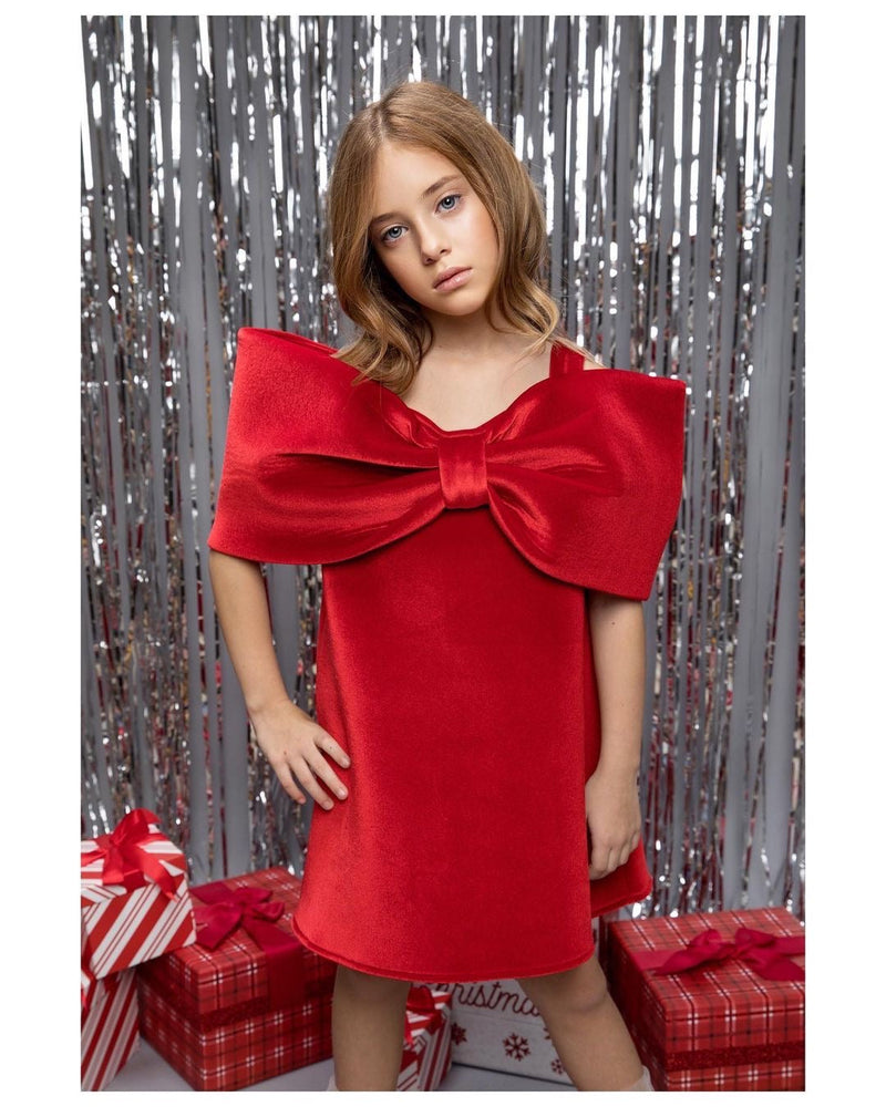 Ariel Bow Dress_Red