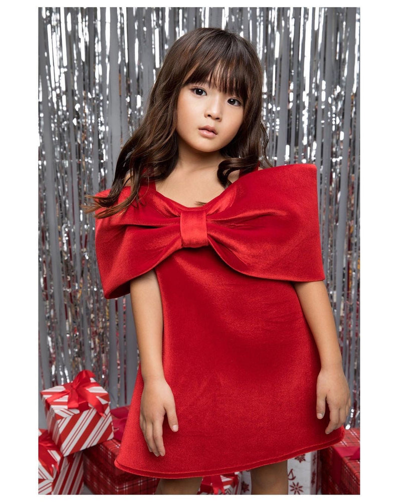 Ariel Bow Dress_Red