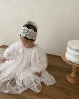 Monbebe White Cotton Lace Headband