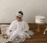 Monbebe White Cotton Lace Headband