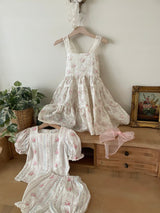 Lucette Floral Blouse & Bloomers Set