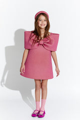 Ariel Bow Dress_Barbie Pink