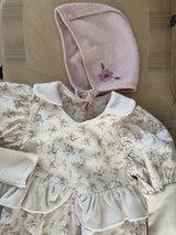 Floral Embroidered Cotton Bonnets_2 Colours