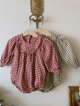 Lulu Bubble Romper_ Red