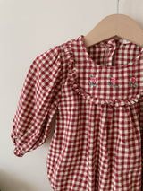 Lulu Bubble Romper_ Red