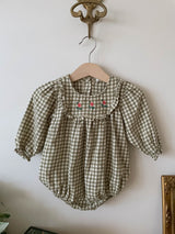 Lulu Bubble Romper_ Khaki