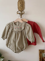Lulu Bubble Romper_ Khaki